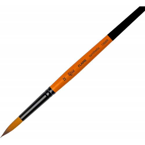 Кисть Синтетика круглая, FLAME 1368R, №12, короткая ручка ROSA 1368R12