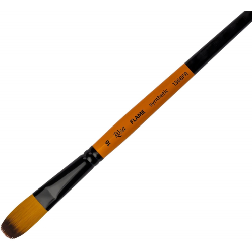 Кисть Синтетика овальная, FLAME 1368FR, №16, короткая ручка ROSA 1368FR16