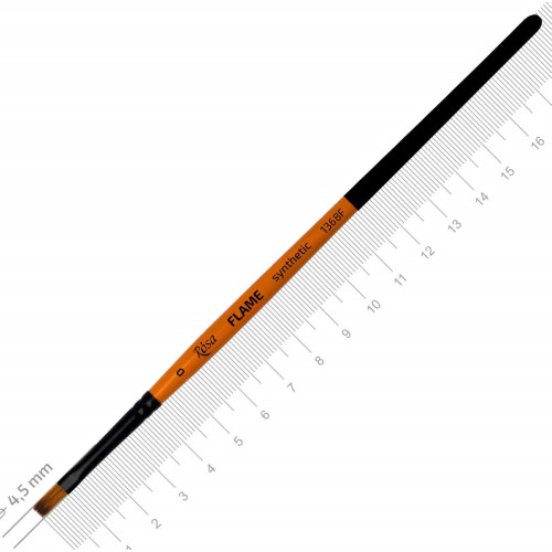 Кисть Синтетика плоская, FLAME 1368F, №0, короткая ручка ROSA 1368F0