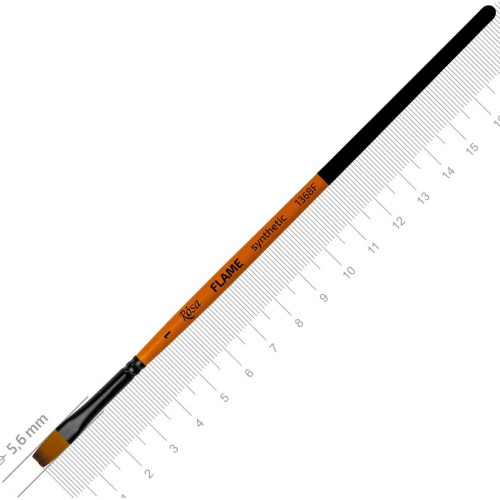 Кисть Синтетика плоская, FLAME 1368F, №1, короткая ручка ROSA 1368F01