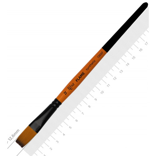 Кисть Синтетика плоская, FLAME 1368F, №12, короткая ручка ROSA 1368F12