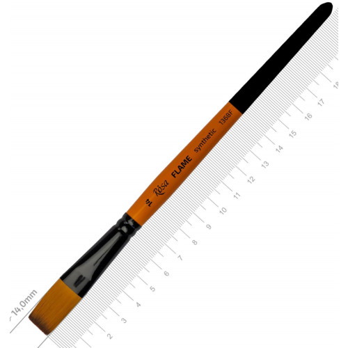 Кисть Синтетика плоская, FLAME 1368F, №14, короткая ручка ROSA 1368F14