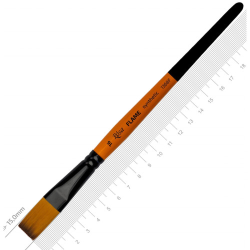 Кисть Синтетика плоская, FLAME 1368F, №16, короткая ручка ROSA 1368F16