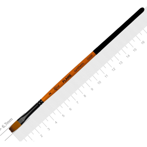 Кисть Синтетика плоская, FLAME 1368F, №2, короткая ручка ROSA 1368F02