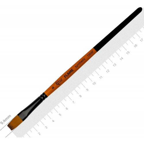 Кисть Синтетика плоская, FLAME 1368F, №6, короткая ручка ROSA 1368F06