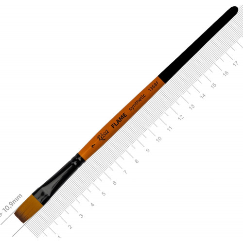 Кисть Синтетика плоская, FLAME 1368F, №7, короткая ручка ROSA 1368F07