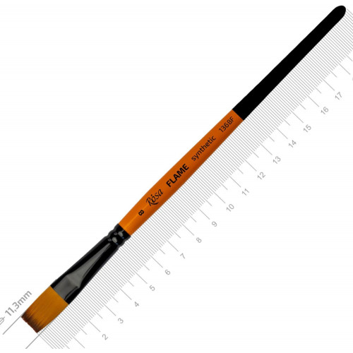 Кисть Синтетика плоская, FLAME 1368F, №8, короткая ручка ROSA 1368F08