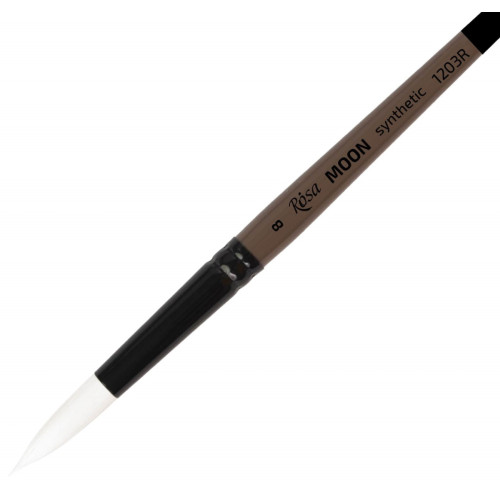 Кисть Синтетика круглая, MOON 1203R, №8, короткая ручка ROSA 1203R08