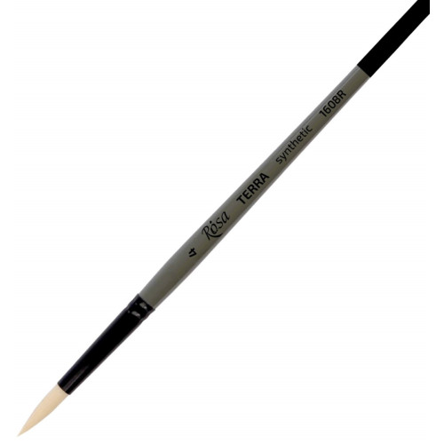 Кисть Синтетика круглая, TERRA 1608R, №4, длинная ручка ROSA 1608R04