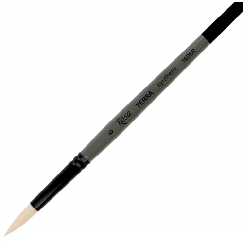 Кисть Синтетика круглая, TERRA 1608R, №6, длинная ручка ROSA 1608R06