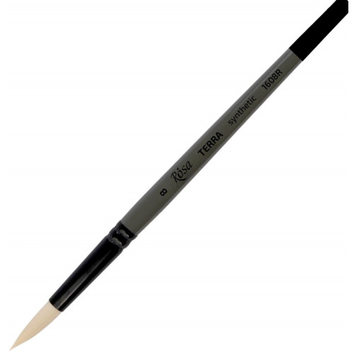 Кисть Синтетика круглая, TERRA 1608R, №8, длинная ручка ROSA 1608R08