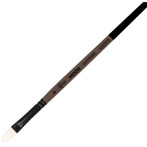 Кисть Синтетика овальная, MOON 1203FR, №6, короткая ручка ROSA 1203FR06