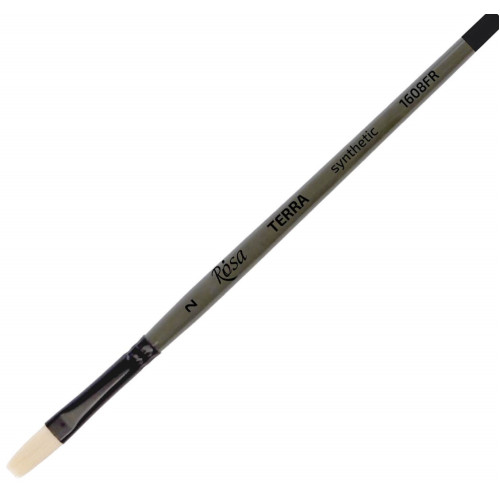 Кисть Синтетика овальная, TERRA 1608FR, №2, длинная ручка ROSA 1608FR02