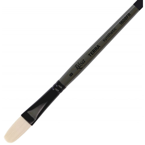 Кисть Синтетика овальная, TERRA 1608FR, №8, длинная ручка ROSA 1608FR08