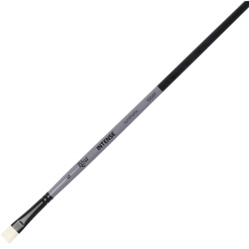 Кисть Синтетика плоская, INTENSE 1668F, №6, длинная ручка ROSA 1668F06