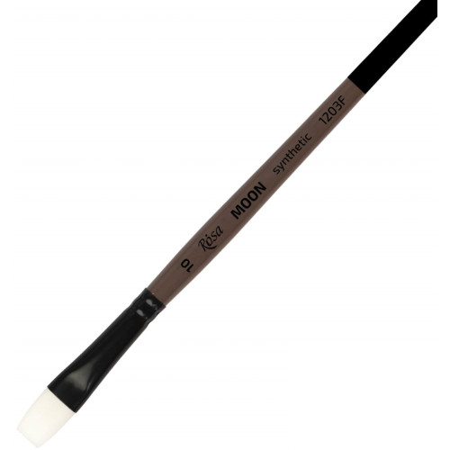 Кисть Синтетика плоская, MOON 1203F, №10, короткая ручка ROSA 1203F10