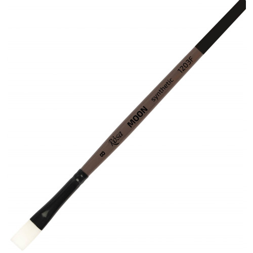 Пензель Синтетика плоска, MOON 1203F, №8, коротка ручка ROSA 1203F08       