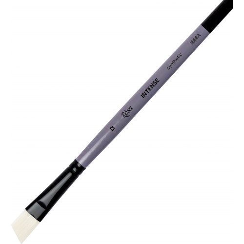 Кисть Синтетика угловая, INTENSE 1668А №12 длинная ручка ROSA 1668А12