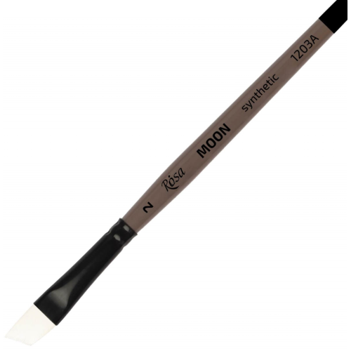 Кисть Синтетика угловая, MOON 1203A, №2, короткая ручка ROSA 1203A02