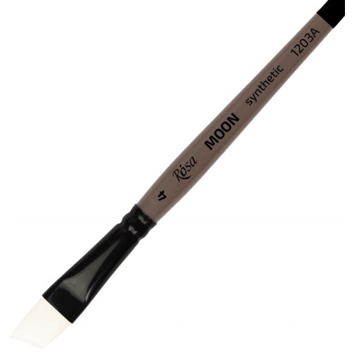 Кисть Синтетика угловая, MOON 1203A, №4, короткая ручка ROSA 1203A04