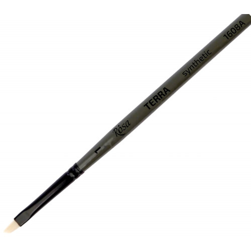 Кисть Синтетика угловая, TERRA 1608A, №1, длинная ручка ROSA 1608A01