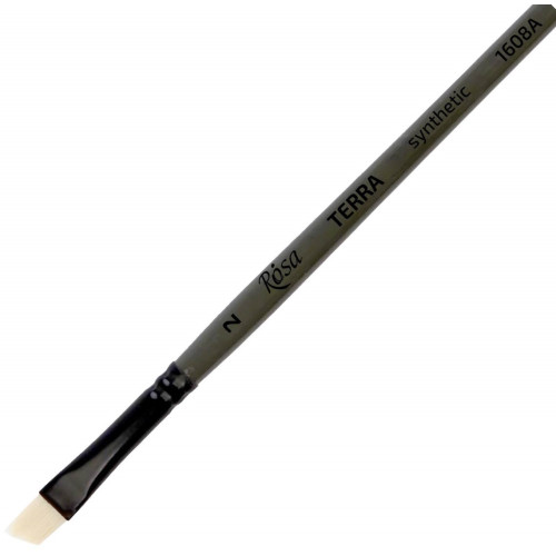 Кисть Синтетика угловая, TERRA 1608A, №2, длинная ручка ROSA 1608A02