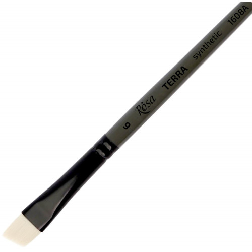 Кисть Синтетика угловая, TERRA 1608A, №6, длинная ручка ROSA 1608A06