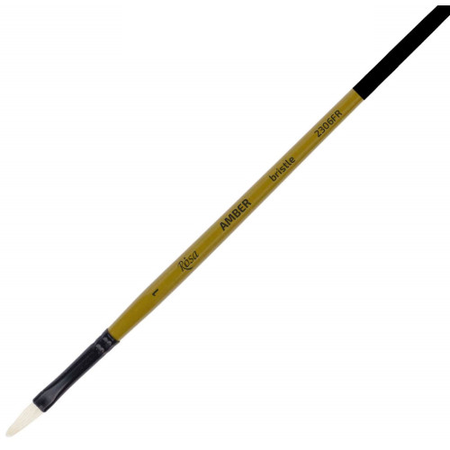 Кисть Щетина овальная, AMBER 2306FR, №1, длинная ручка ROSA 2306FR01