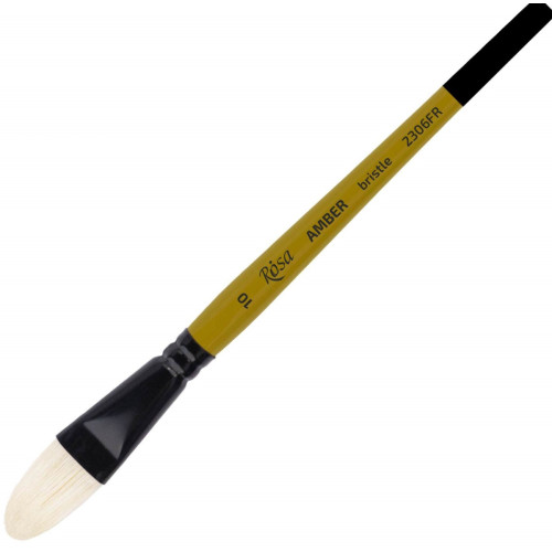 Кисть Щетина овальная, AMBER 2306FR, №10, длинная ручка ROSA 2306FR10