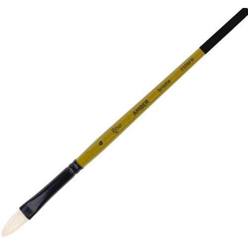 Кисть Щетина овальная, AMBER 2306FR, №4, длинная ручка ROSA 2306FR04