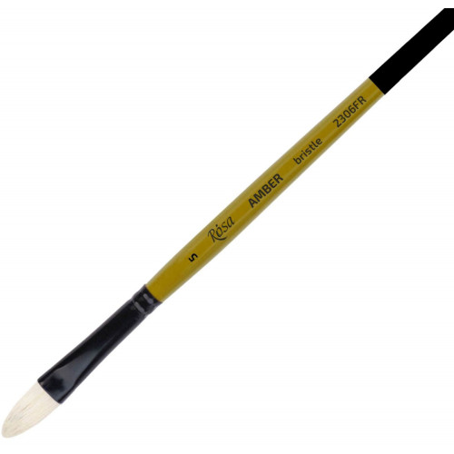 Кисть Щетина овальная, AMBER 2306FR, №5, длинная ручка ROSA 2306FR05