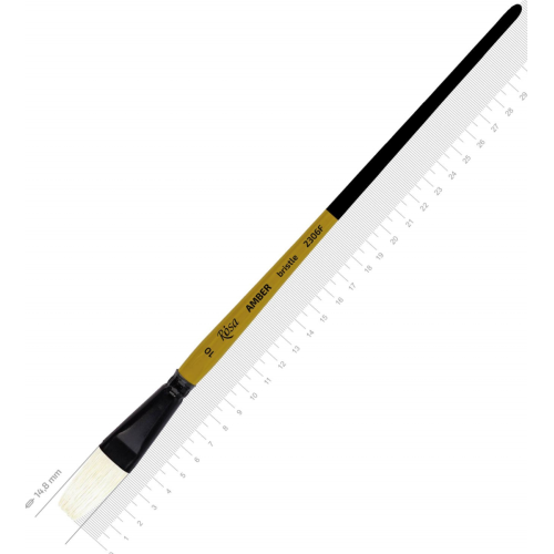 Кисть Щетина плоская, AMBER 2306F, №10, длинная ручка ROSA 2306F10