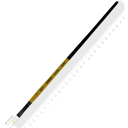 Кисть Щетина плоская, AMBER 2306F, №3, длинная ручка ROSA 2306F03