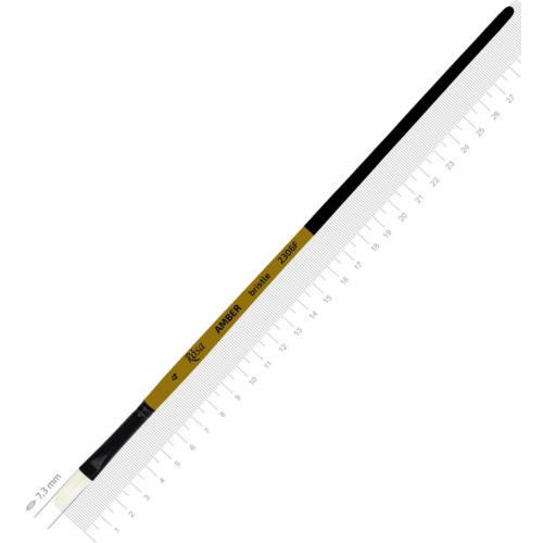 Кисть Щетина плоская, AMBER 2306F, №4, длинная ручка ROSA 2306F04