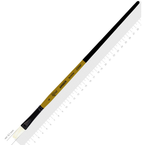 Кисть Щетина плоская, AMBER 2306F, №6, длинная ручка ROSA 2306F06