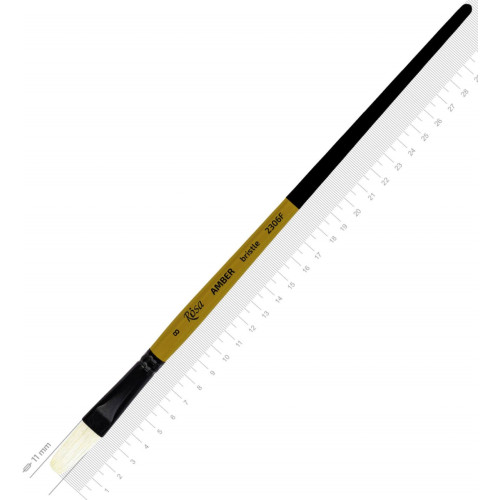 Кисть Щетина плоская, AMBER 2306F, №8, длинная ручка ROSA 2306F08