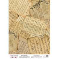 Деко веллум (Лист кальки з малюнком) Старовинні ноти, А3 (29,7см х 42см)