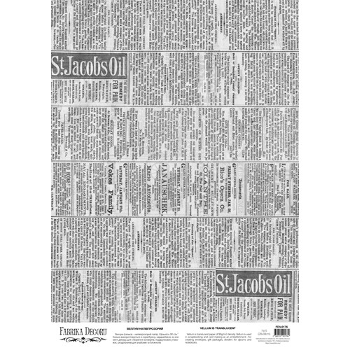 Деко веллум (лист кальки с рисунком) The York Times, А3 (29,7см х 42см)