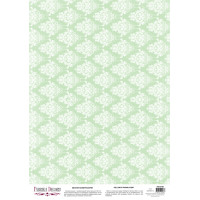 Деко веллум (лист кальки с рисунком) Damask Mint Green, А3 (29,7см х 42см)