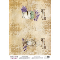 Деко веллум (Лист кальки з малюнком) Vintage Lavender, А3 (29,7см х 42см)