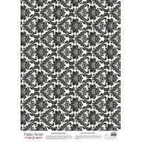 Деко веллум (лист кальки с рисунком) Damask Gothic flowers, А3 (29,7см х 42см)