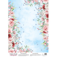 Деко веллум (Лист кальки з малюнком) Peony Garden Blue, А3 (29,7см х 42см)