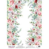 Деко веллум (Лист кальки з малюнком) Peony Garden White, А3 (29,7см х 42см)