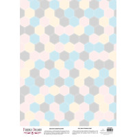Деко веллум (лист кальки с рисунком) Шестигранники, А3 (29,7см х 42см)