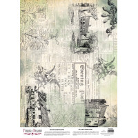 Деко веллум (Лист кальки з малюнком) Vintage Text, Countryside, А3 (29,7см х 42см)