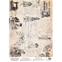 Деко веллум (лист кальки с рисунком) Vintage text, Atelier, А3 (29,7см х 42см)