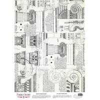 Деко веллум (лист кальки с рисунком) Vintage Text, Architectural capitals, А3 (29,7см х 42см)