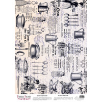 Деко веллум (лист кальки с рисунком) Vintage Kitchen utensils, А3 (29,7см х 42см) Деко веллум (лист кальки с рисунком) Vintage Kitchen utensils, А3 (29,7см х 42см)