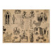 Набор односторонней крафт-бумаги для скрапбукинга Vintage woman world 42x29,7 см, 10 листов