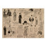 Лист крафт бумаги с рисунком Vintage woman world №03, 42x29,7 см